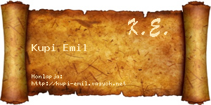 Kupi Emil névjegykártya